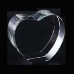 Heart-shaped crystal award for recognition and achievement.